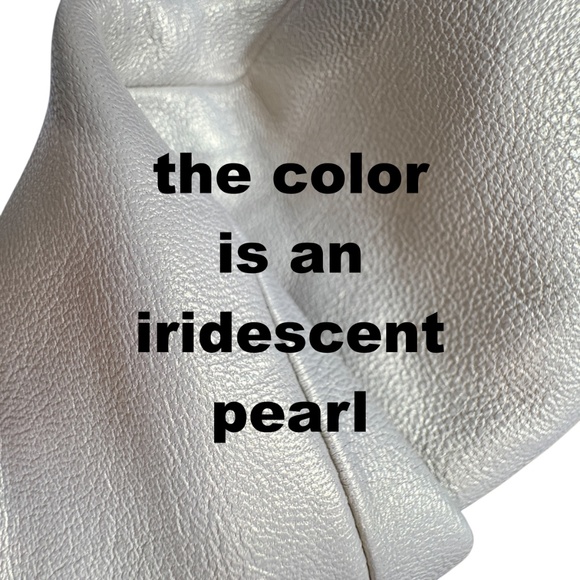 pants EXPRESS leather S iridescent pearl straight leg mid rise neutral elegant - Picture 5 of 17